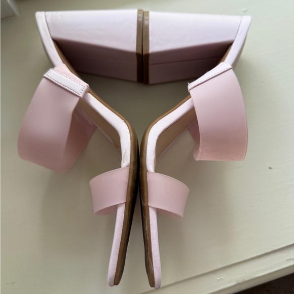 NINE WEST Semi-Opaque Sandals Light Pink Gay High-Heel Mule Shoes Dressy Size 9 - Picture 3 of 9